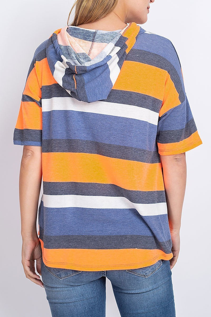 Stripe hoodie top (EF1910)