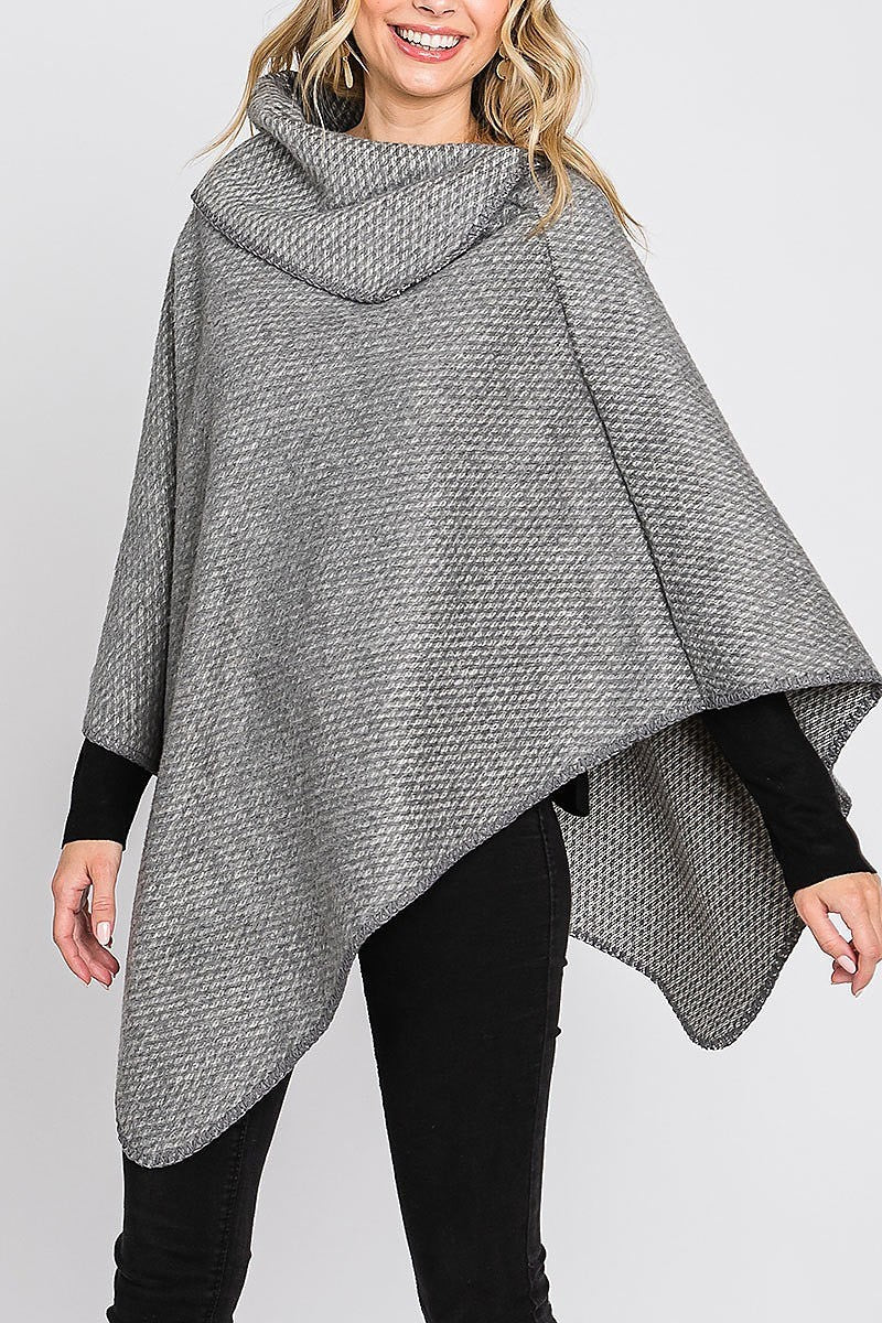 Solid textured neck poncho (DGS6123)