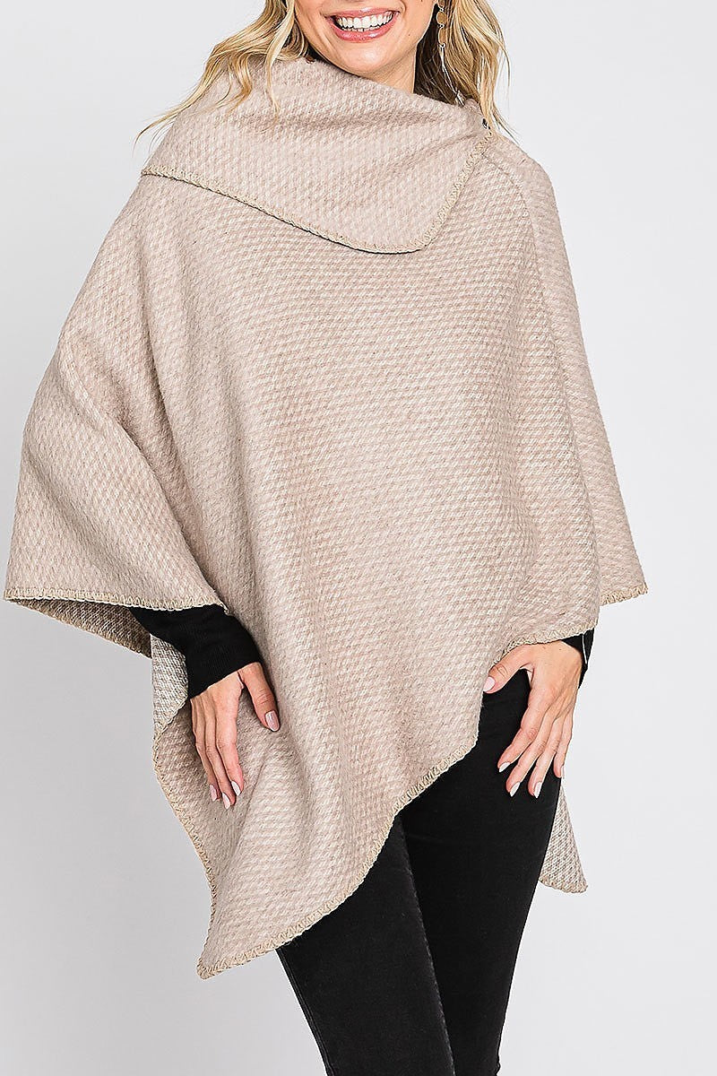 Solid textured neck poncho (DGS6121)