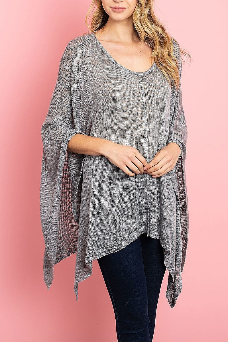 Sheer loose fit poncho top (ED8028)