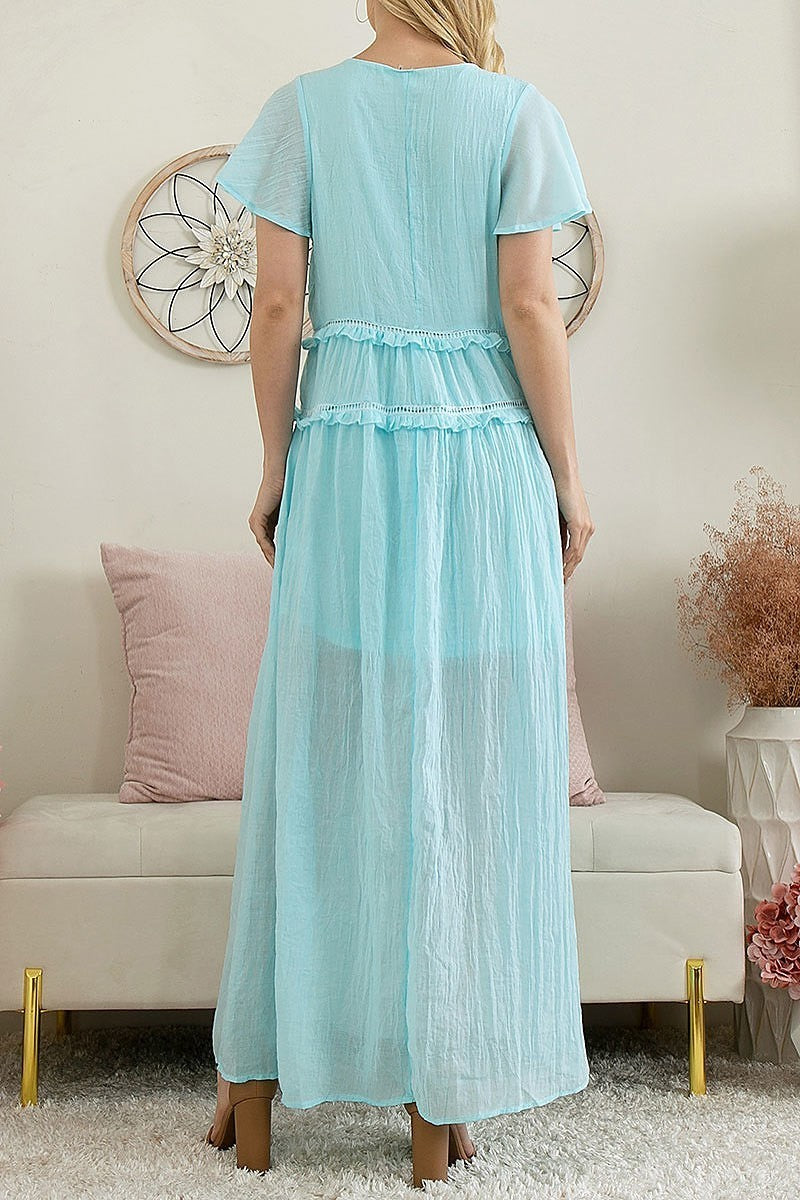 Ruffle detail maxi dress (DED8249)