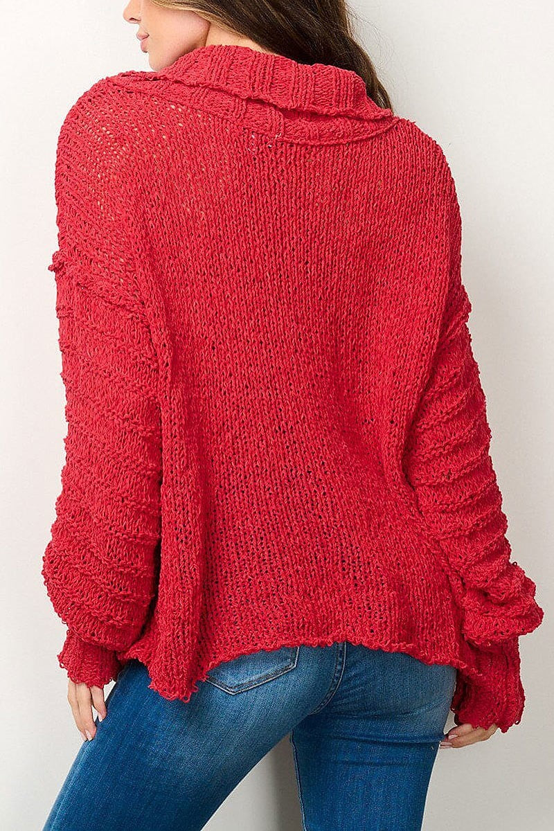 Long sleeve turtle neck knitted sweater (EFWT7005)