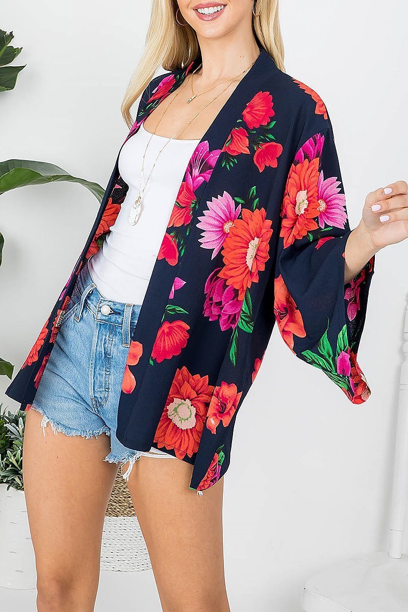 Floral print short cardigan (EF3968)