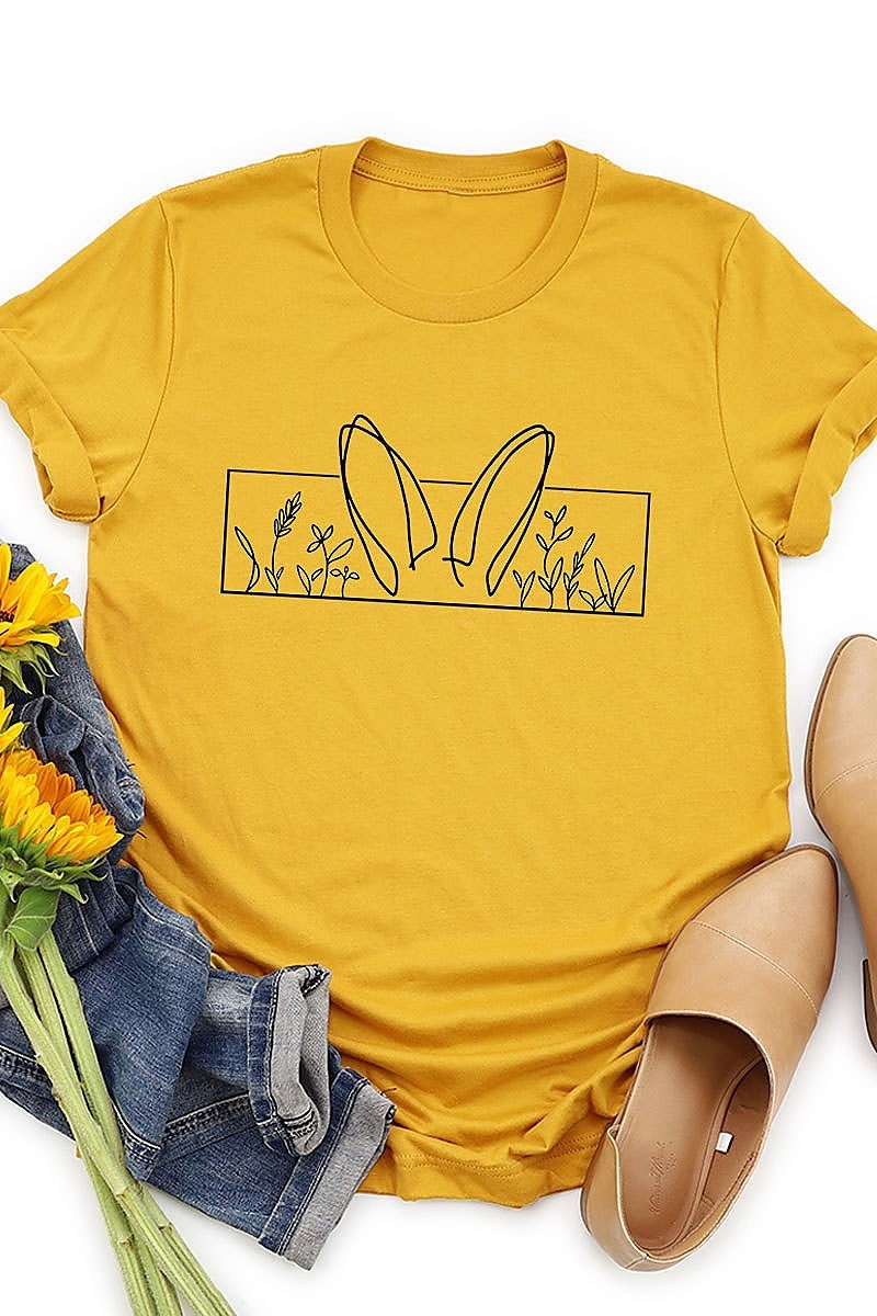 Bunny ears flowers graphic top (EF3736)