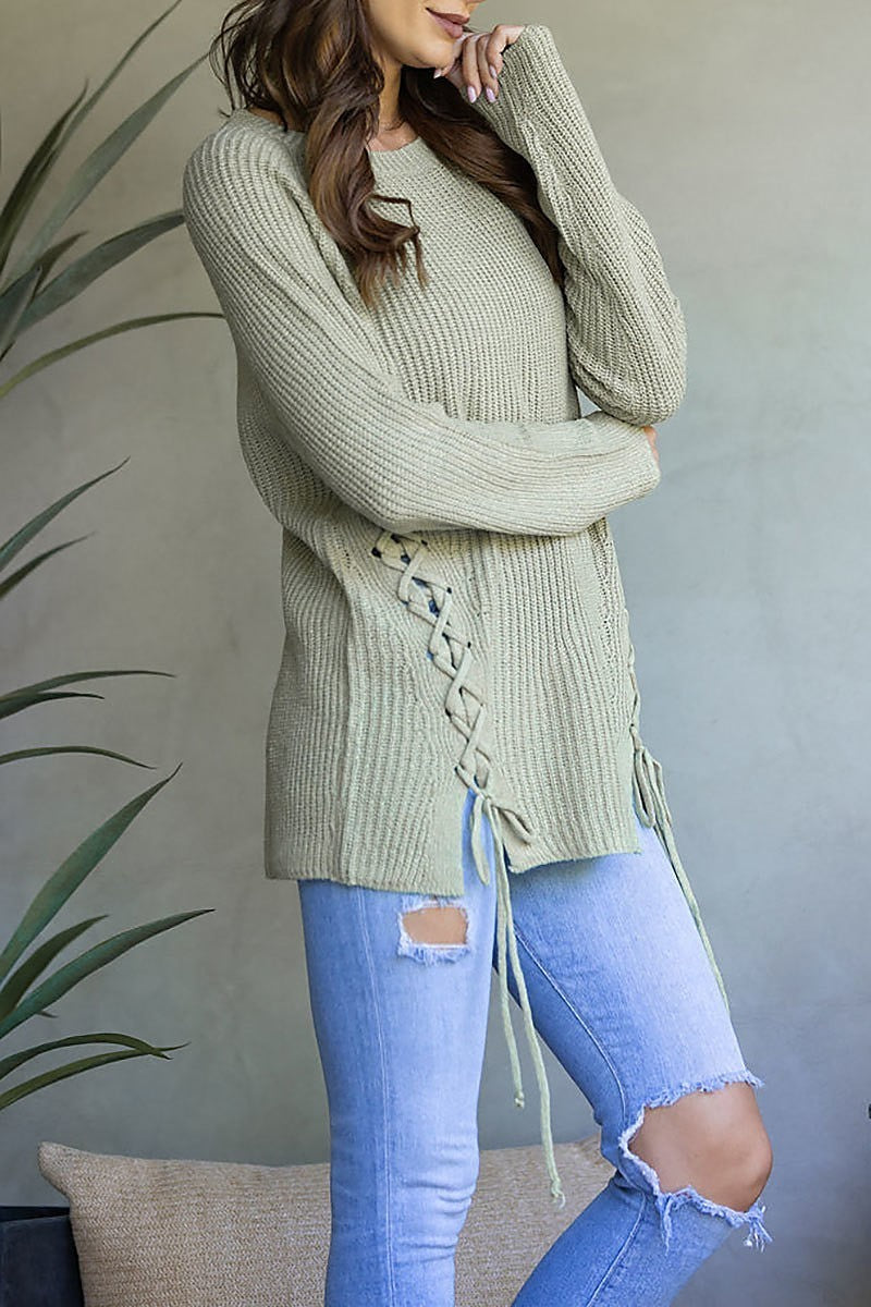 Soft knit crisscross sweater (EDSW3670)