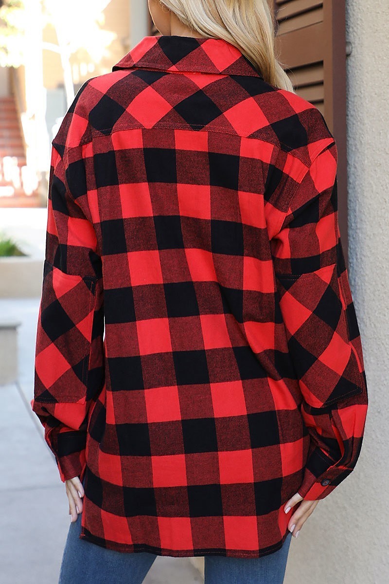 Plaid button detail shacket (DGS6335)