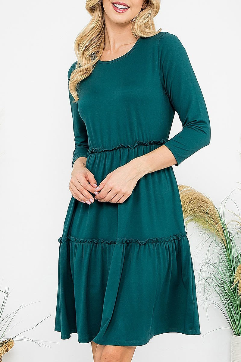 Long sleeve merrow detail dress (DED8859)