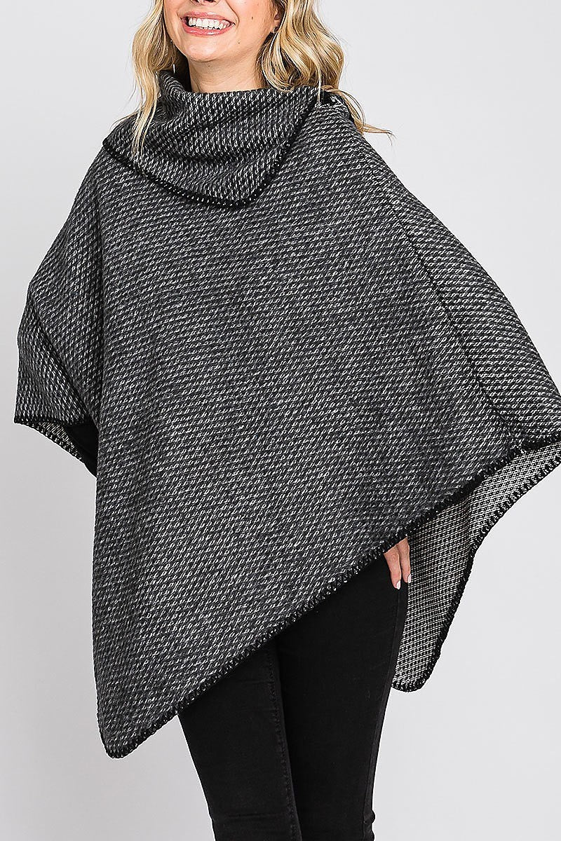 Solid textured neck poncho (DGS6122)