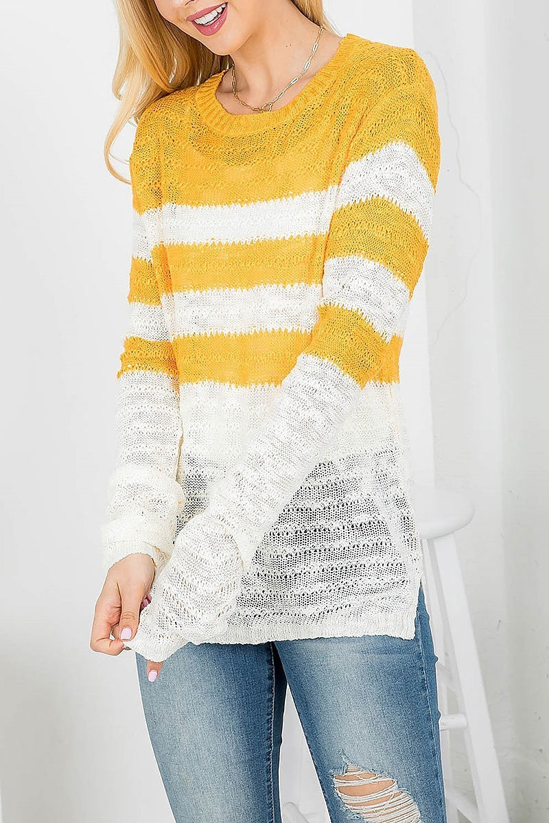 Stripe textured knitted top (EF4160)