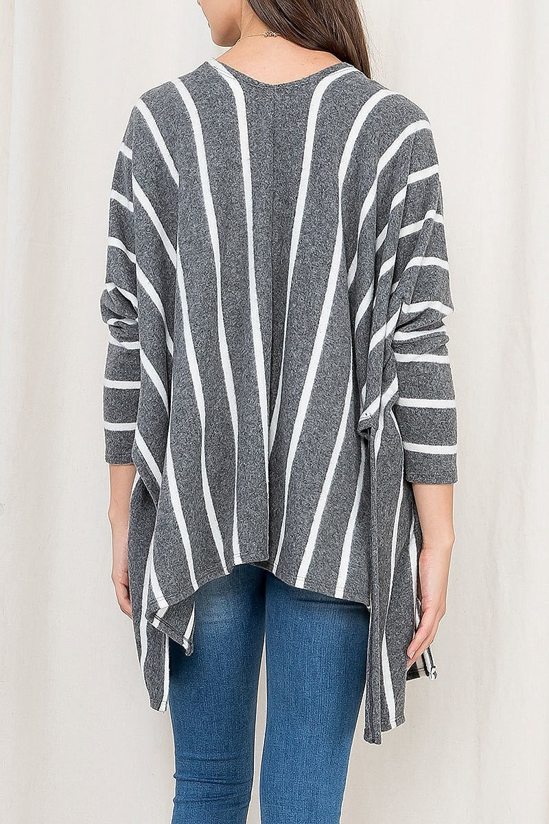 Loose fit stripe kimono cardigan (DGS5557)