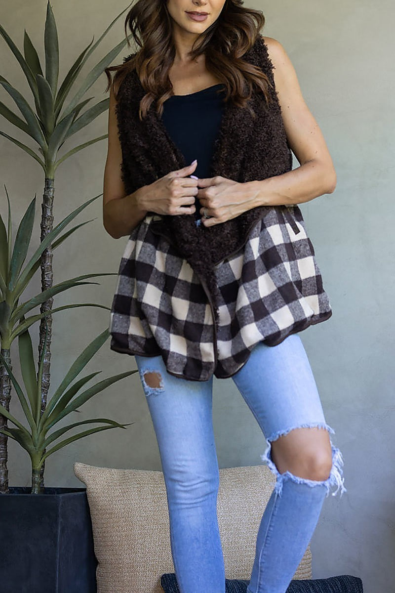 Palid soft fur pocket vest (EDSW3675)