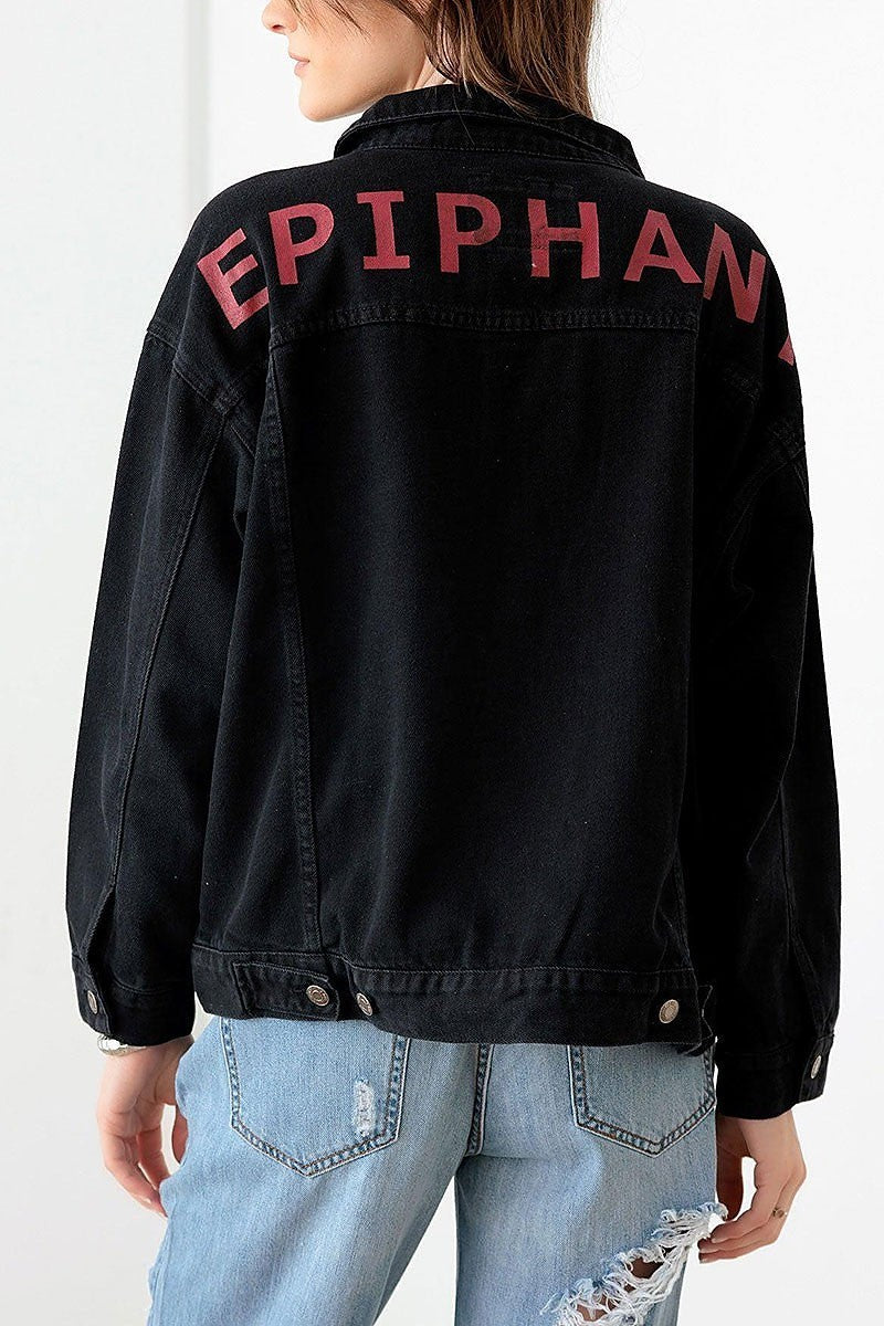 Epiphany graphic denim jacket (TED3003)