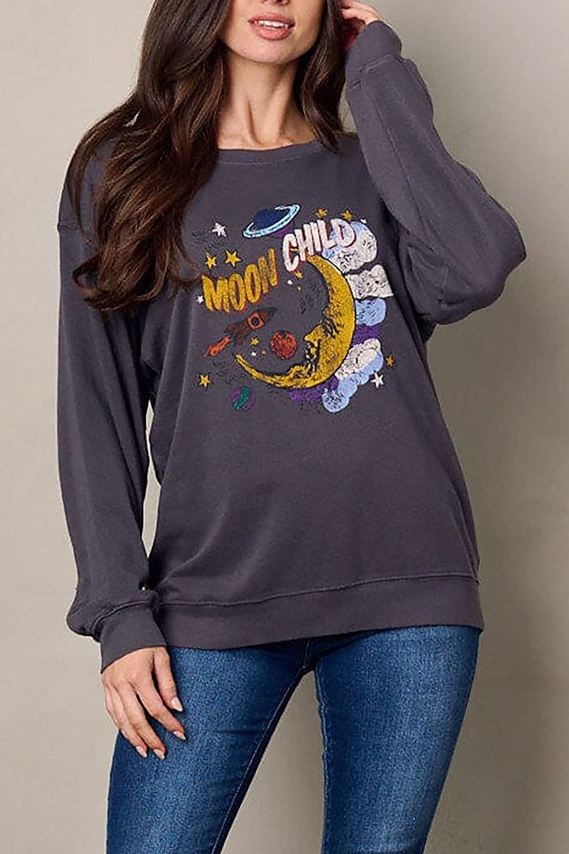 Long sleeve graphic sweater (EFWT2178)