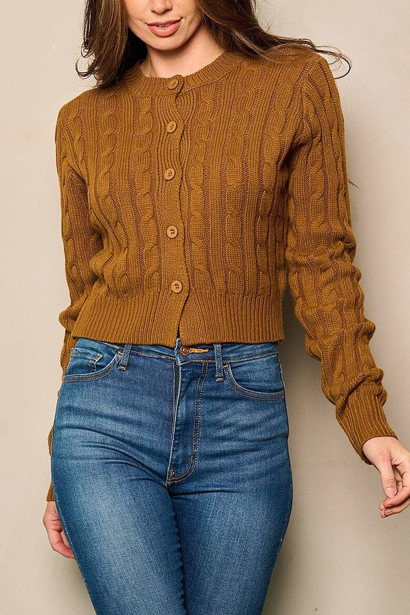 Long sleeve button closure sweater (EFWT5003)