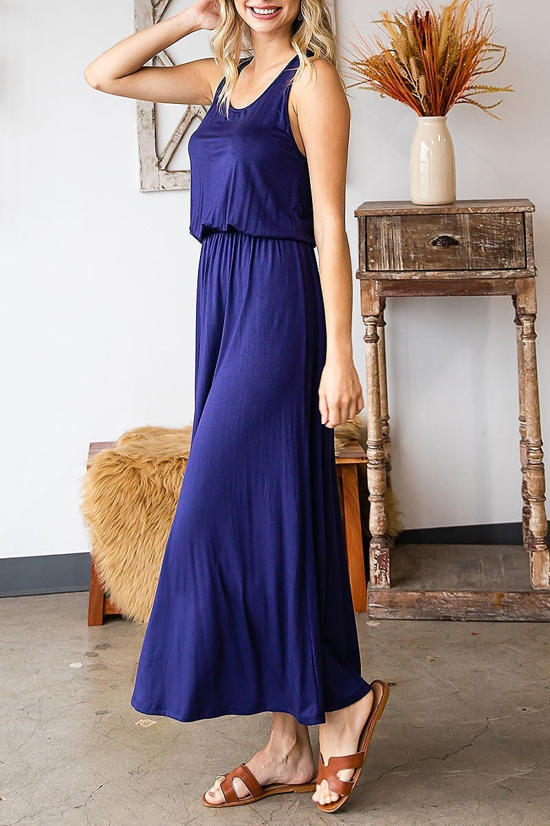 Tank top elastic waist maxi dress (DED8392)