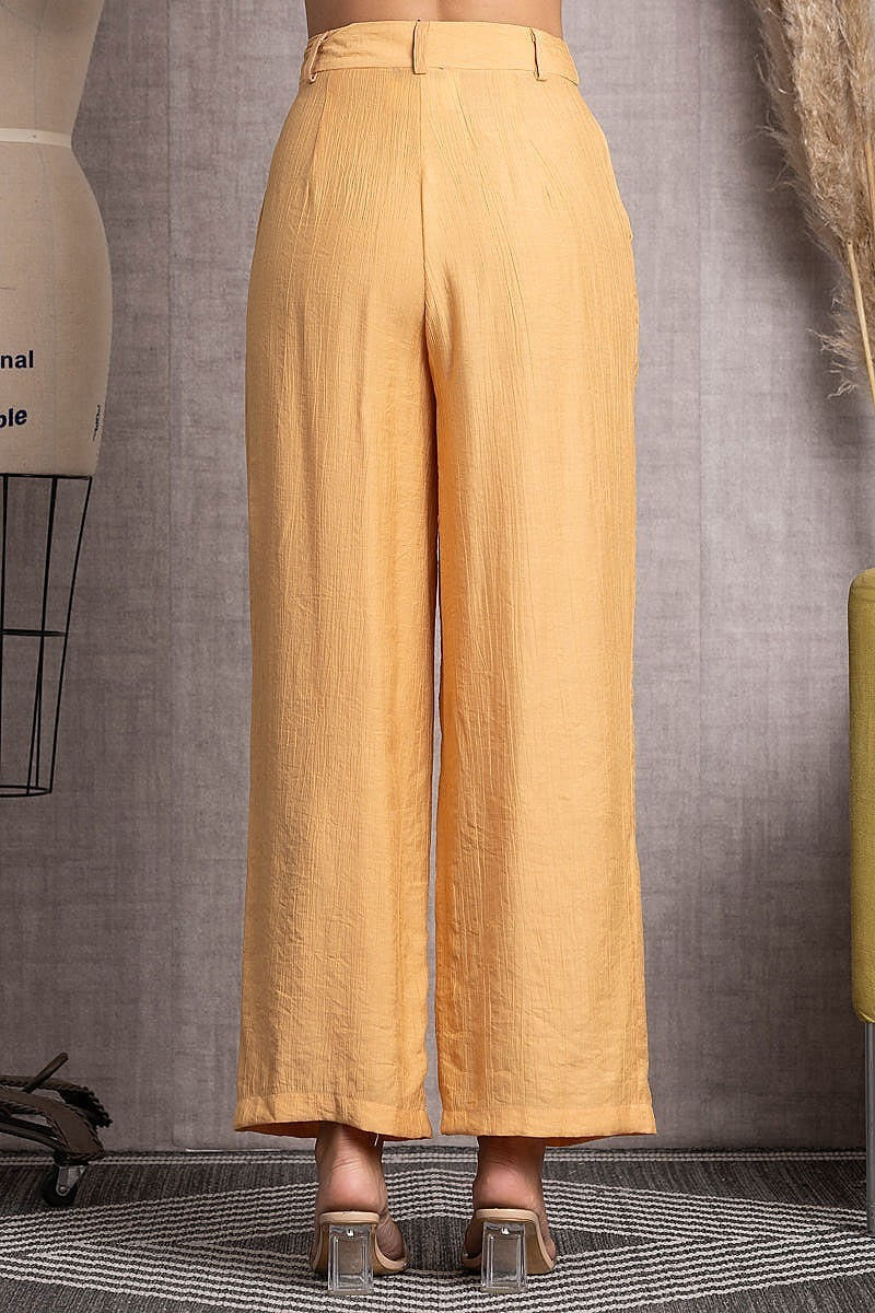 Pleated linen wide leg pants (EDSW3417)