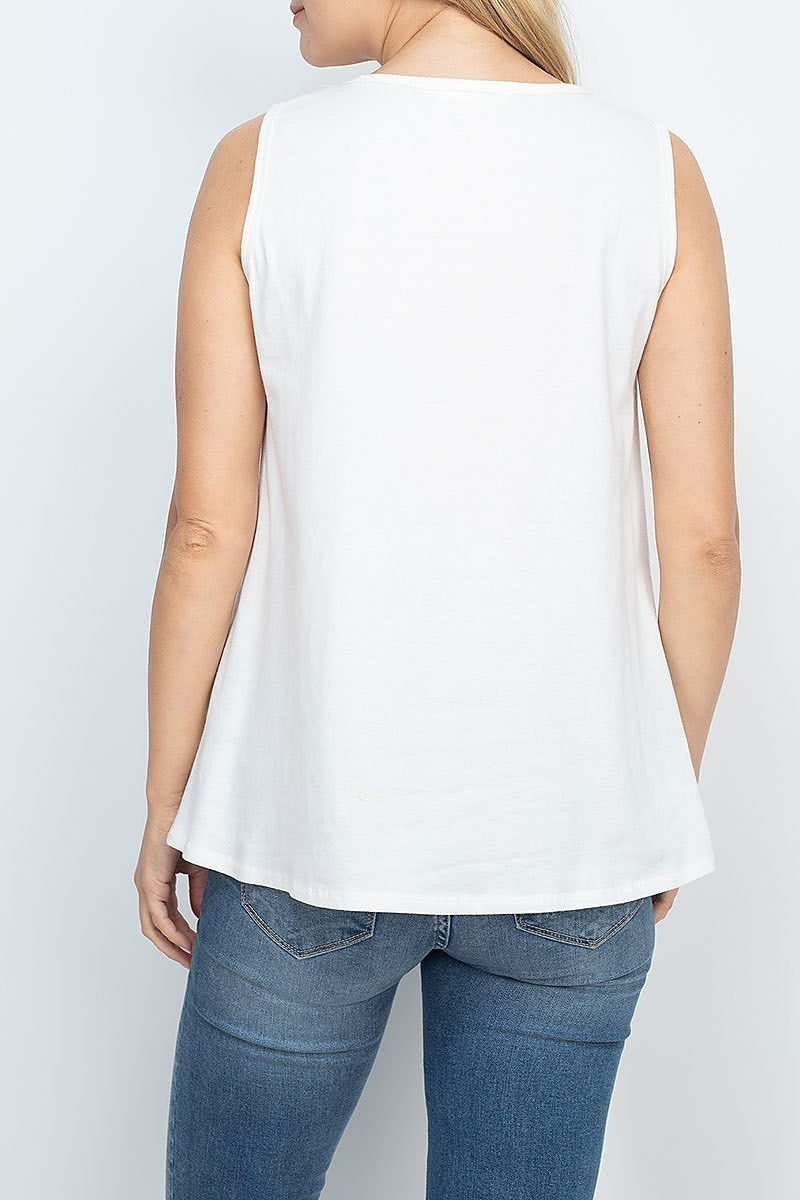 Round neck printed tank top (EF1314)