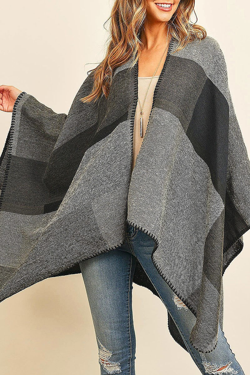 Plaid open front kimono (DGS5099)