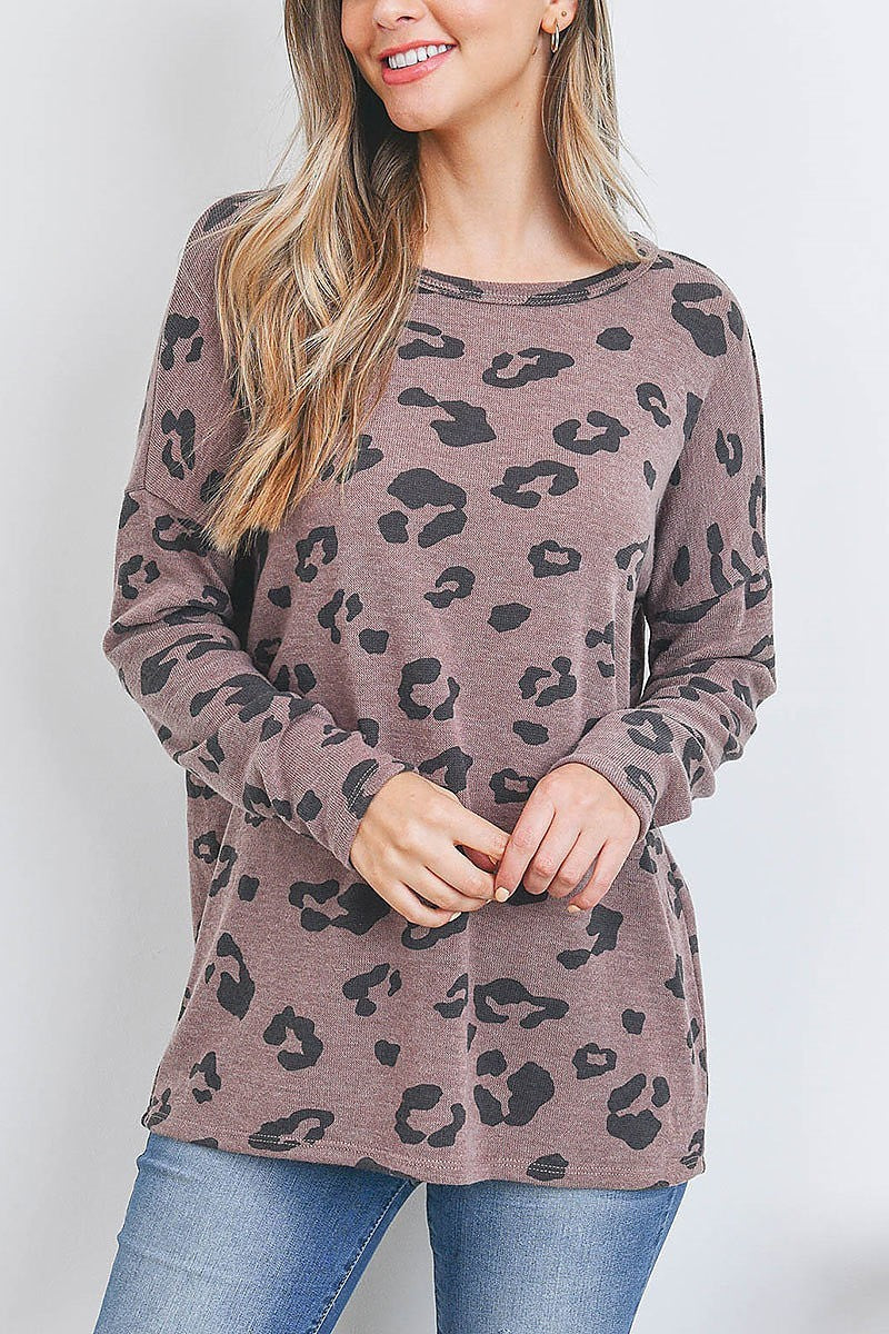 Leopard print long sleeve top (EF2738)