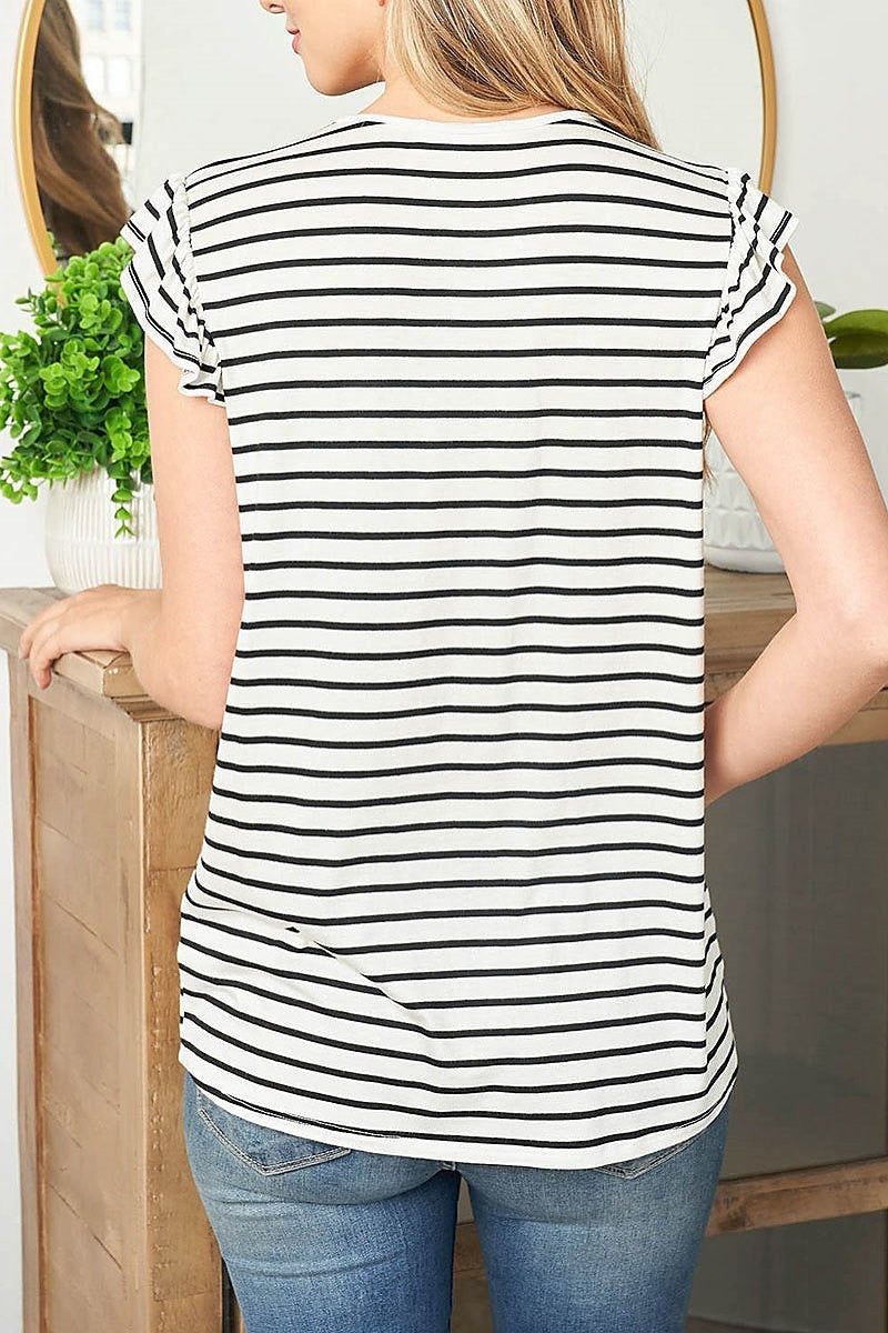 Front shirring detail stripes top (EF3120)