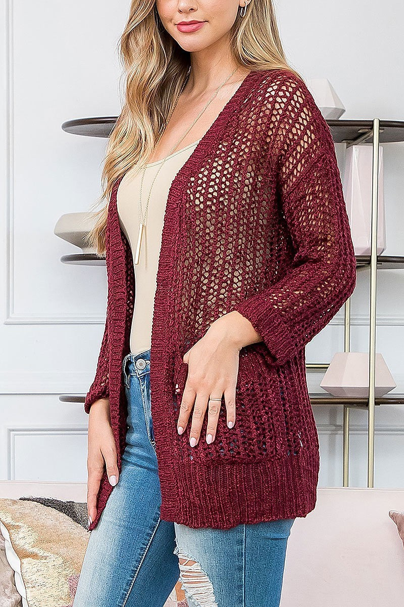 Long sleeve crochet cardigan (DGS5802)