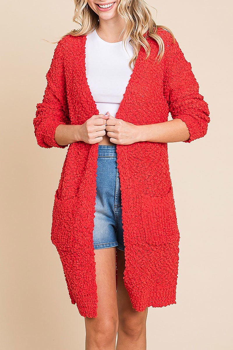 Cozy soft hairy popcorn cardigan (EDH1890-4)