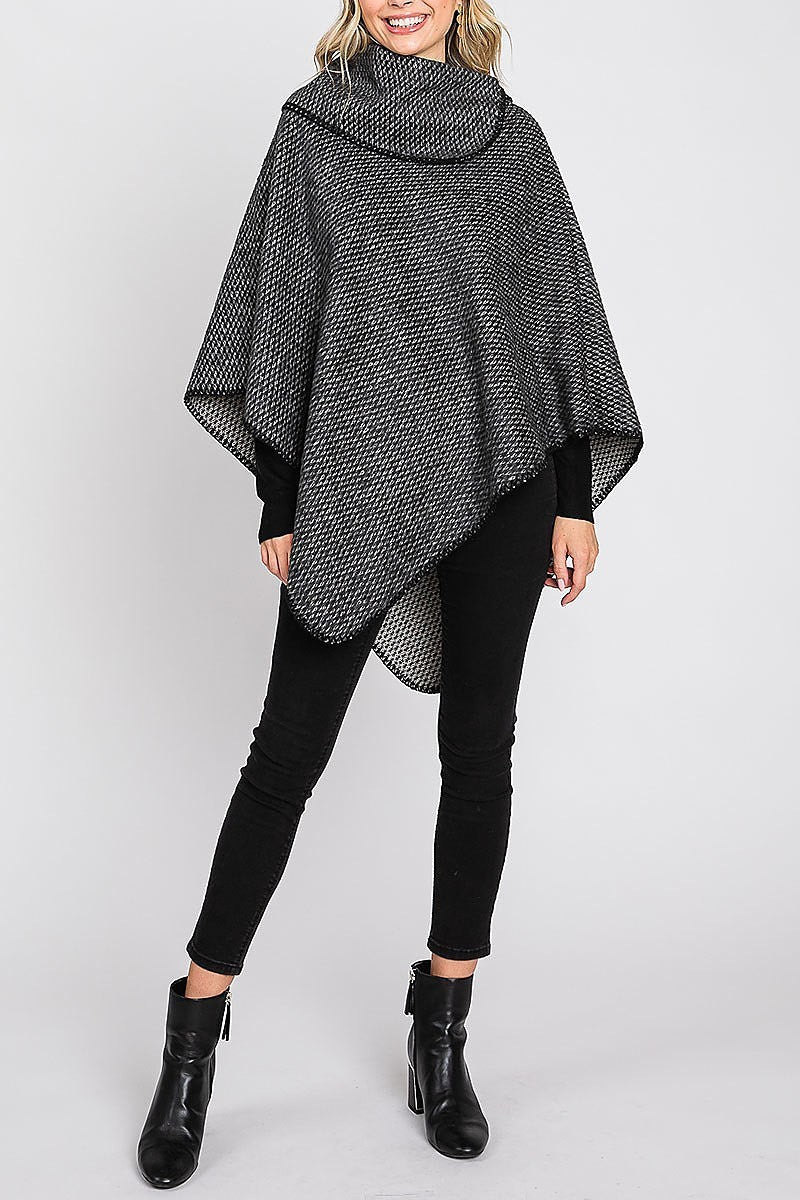 Solid textured neck poncho (DGS6122)