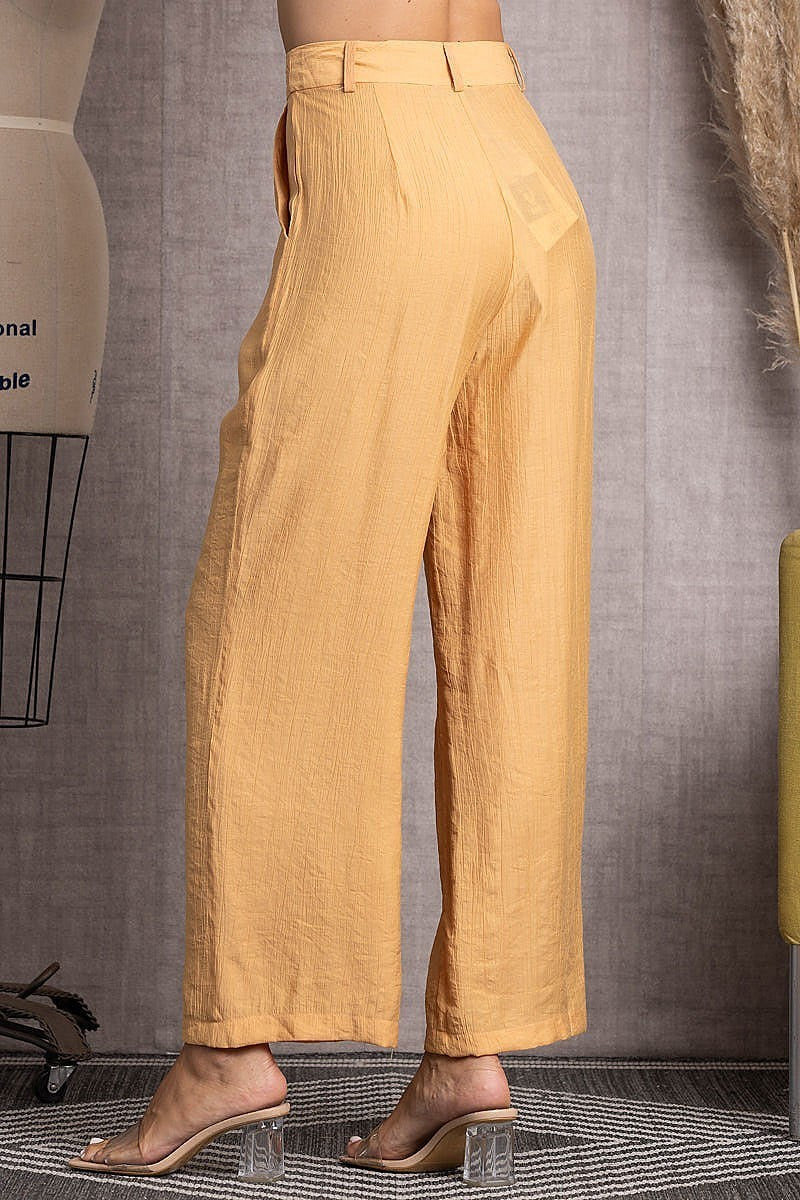 Pleated linen wide leg pants (EDSW3417)