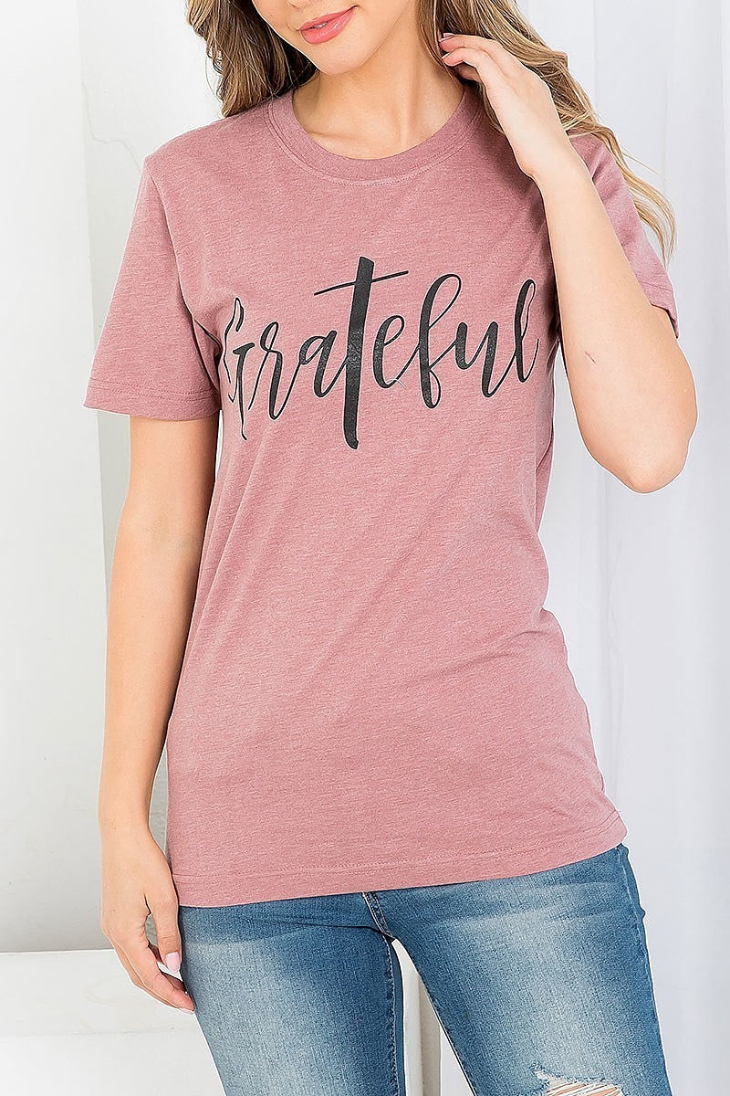 Grateful graphic tee top (EF3538)