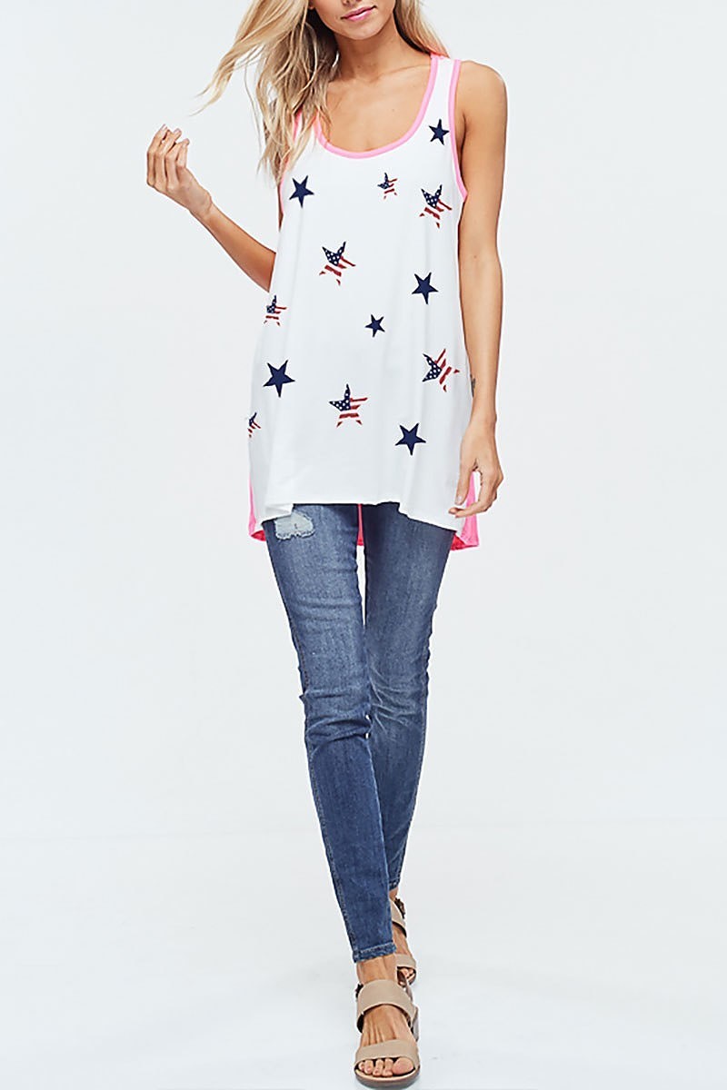 Star all over neon tank top (EF4442)