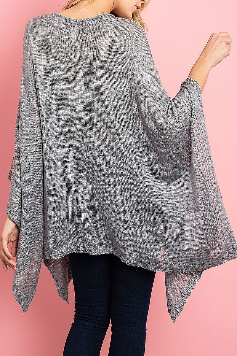 Sheer loose fit poncho top (ED8028)