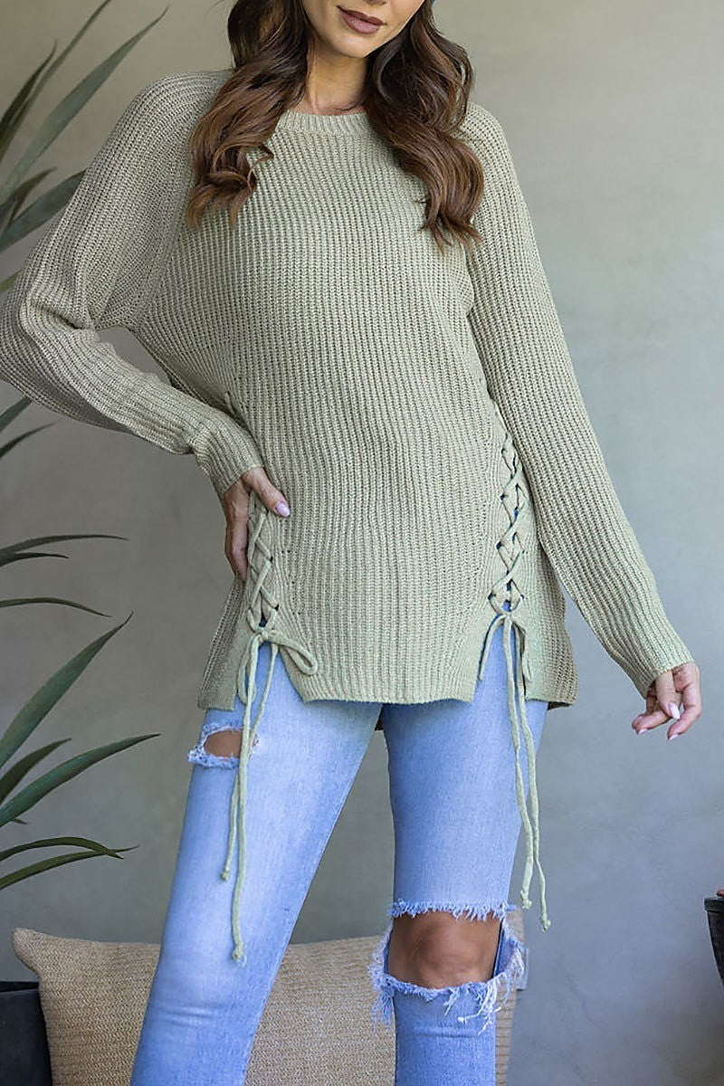 Soft knit crisscross sweater (EDSW3670)