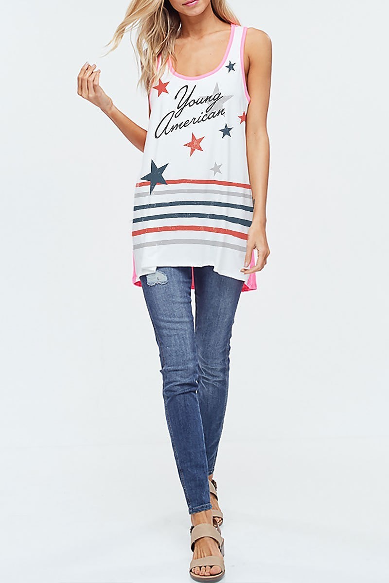 Young america color block top (EF4444)