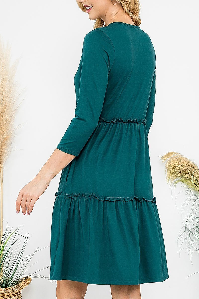 Long sleeve merrow detail dress (DED8859)