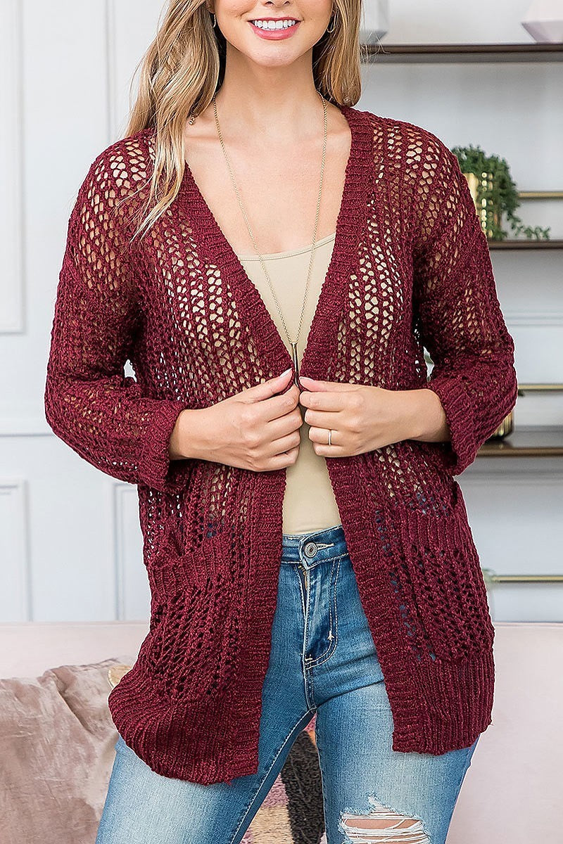 Long sleeve crochet cardigan (DGS5802)