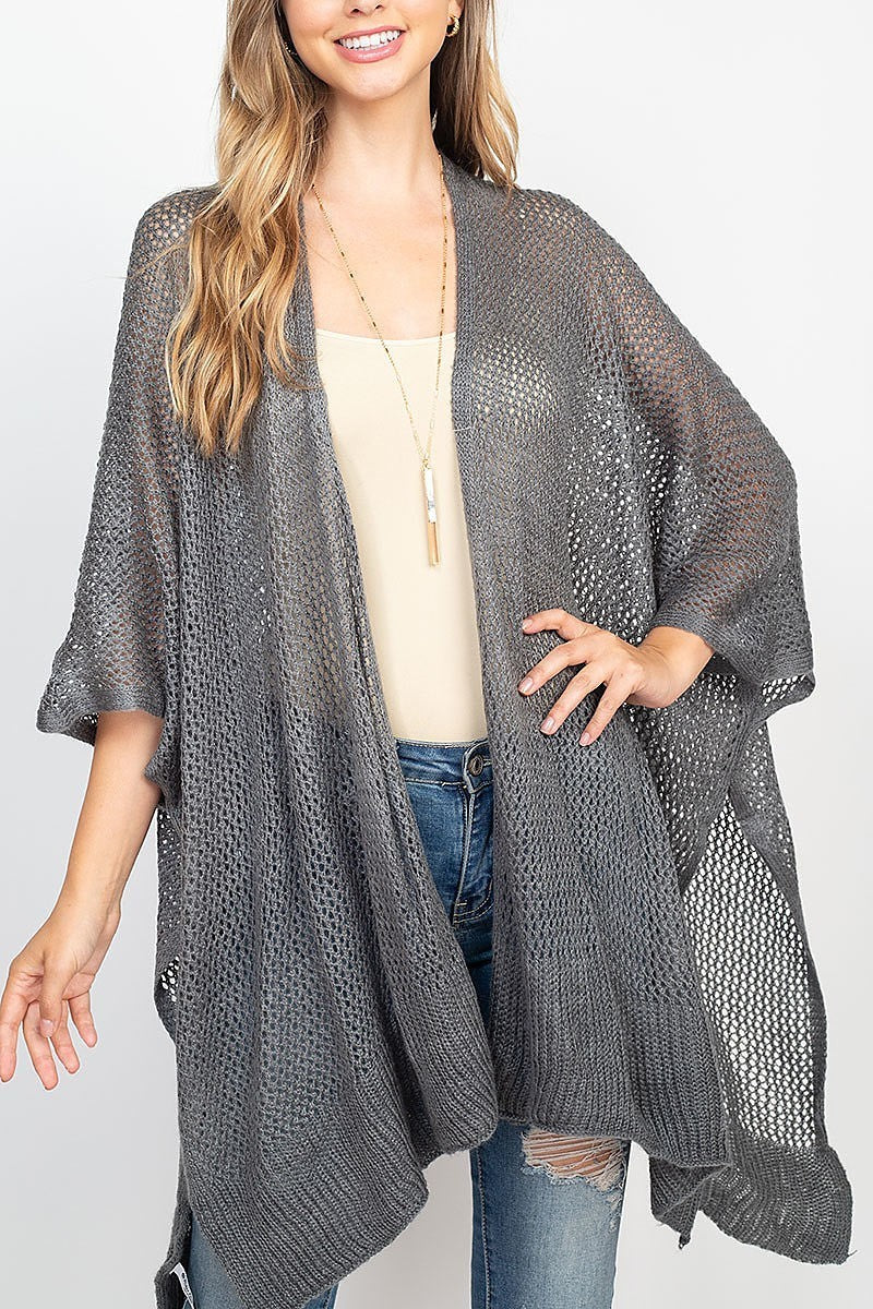 Crochet mesh summer kimono cardigan (DGS5460)