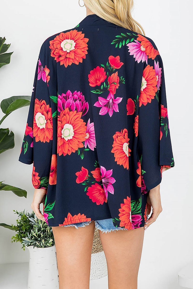 Floral print short cardigan (EF3968)