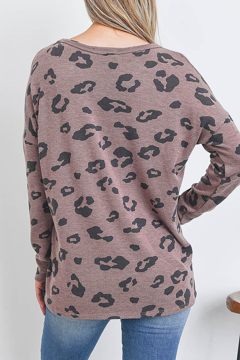 Leopard print long sleeve top (EF2738)