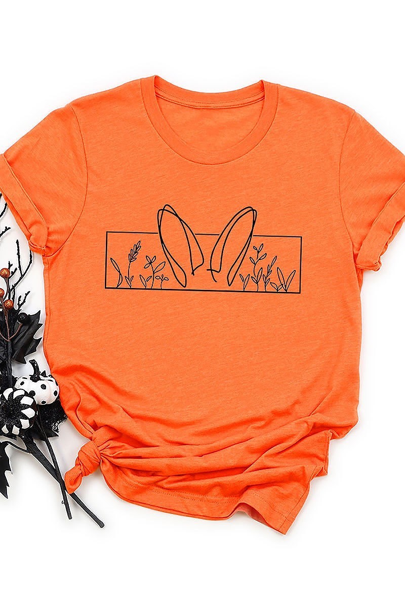 Bunny ears flowers graphic top (EF3736)