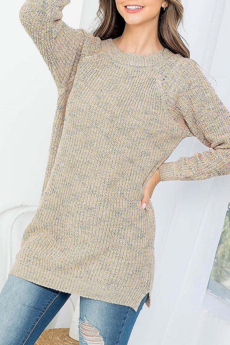 Round neck multi long sleeve sweater (DGS5680)