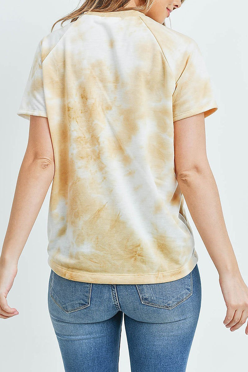 Round neck tie dye loose fit top (ED8770-3)