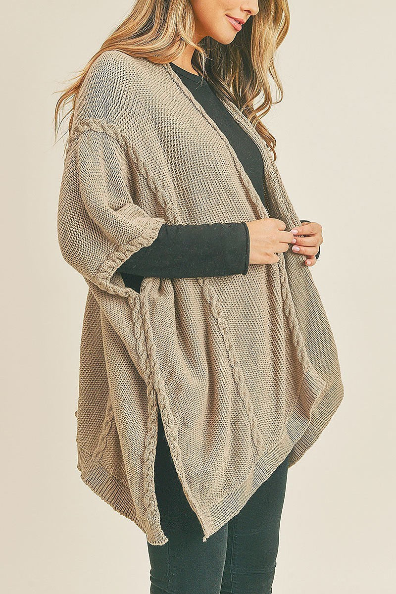 Braided trim lined kimono (DGS5739)