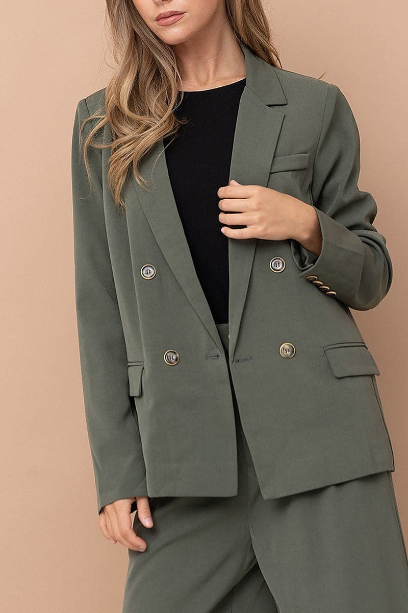 Long sleeve button closure blazer (EFWT4633)