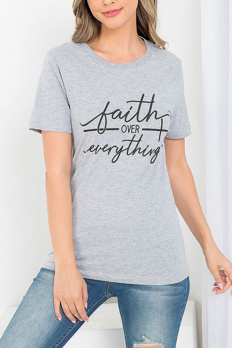 Faith over everything graphic tee top (EF3540)