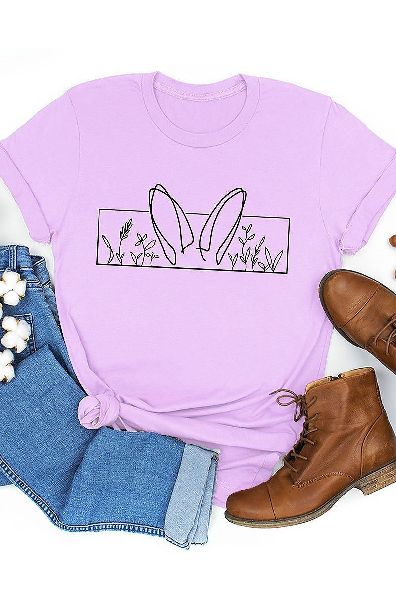 Bunny ears flowers graphic top (EF3736)