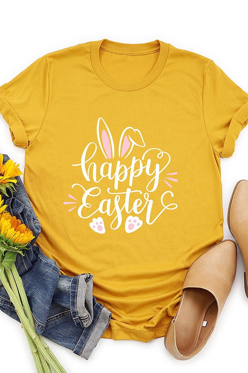 Happy easter bunny graphic top (EF3738)