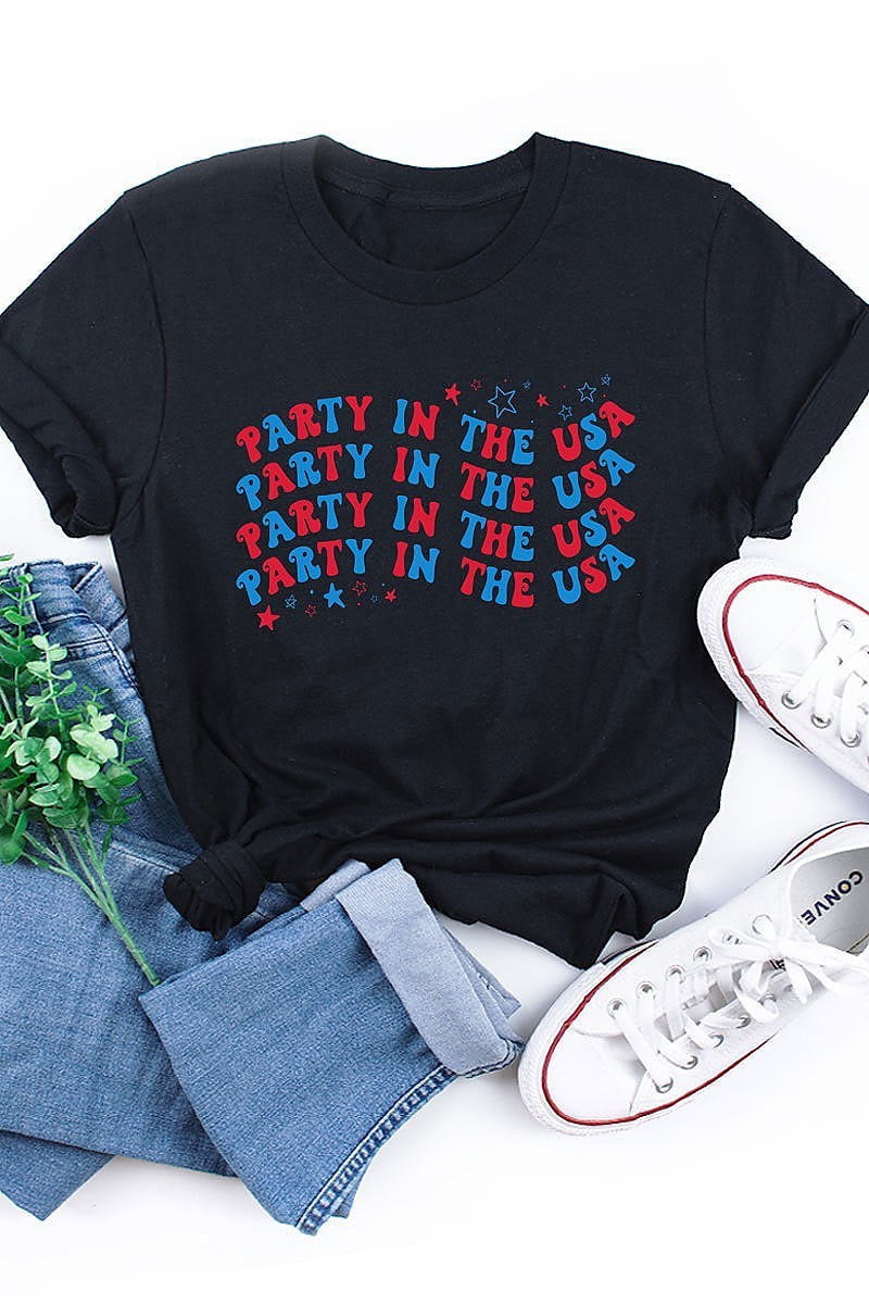 Party in the usa graphic top (EF3873)