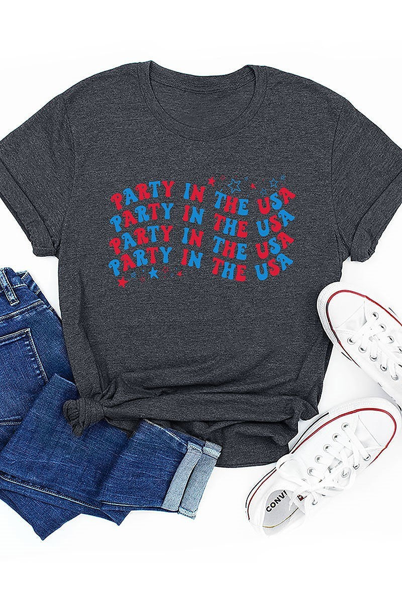 Party in the usa graphic top (EF3873)