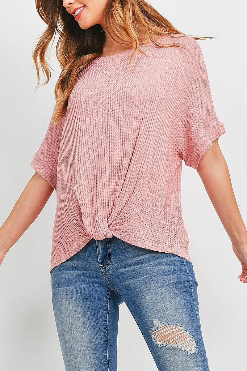 Twist front dolman sleeve top (EF1099)