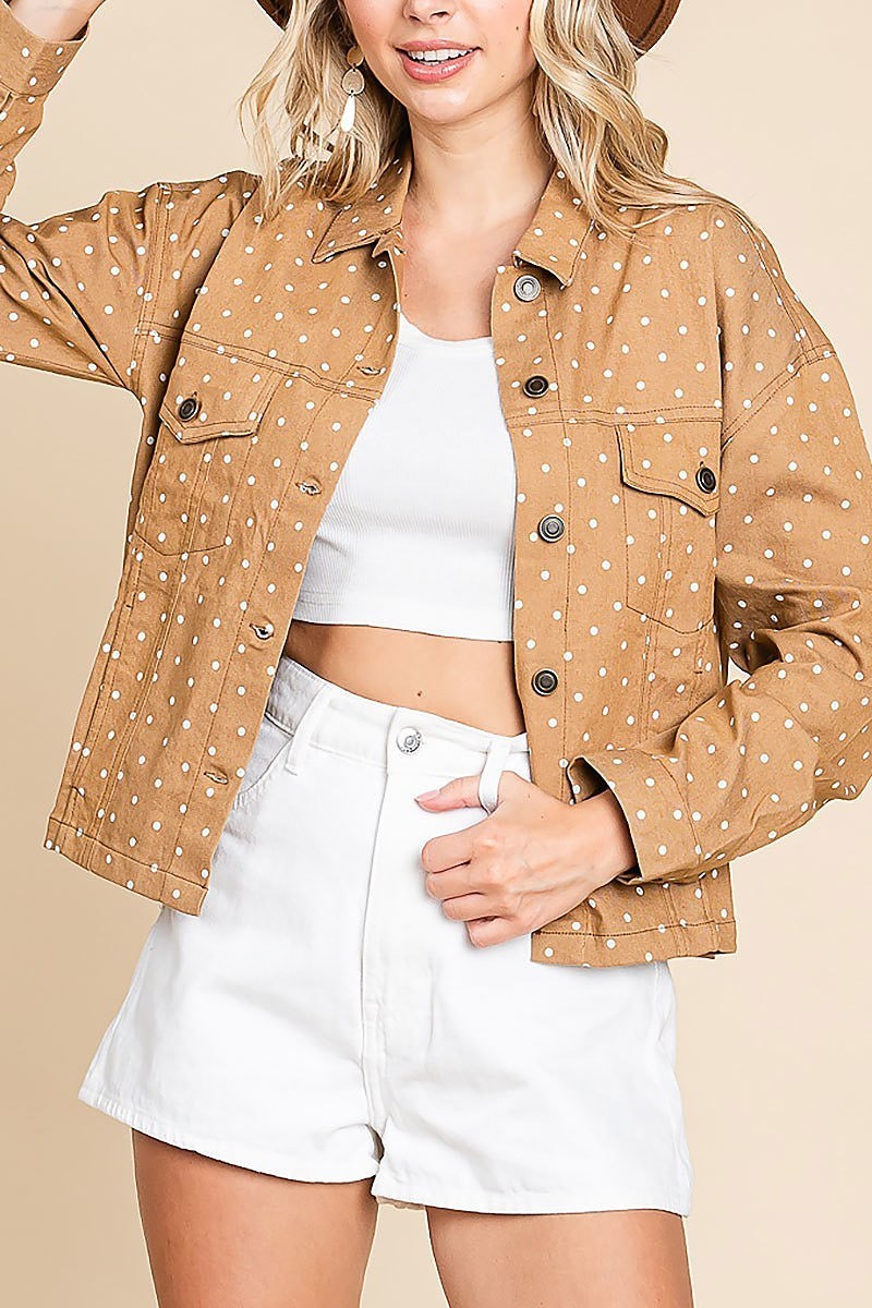 Polka dot shirt jacket (EDH1408)